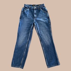 LEE VINTAGE MODERN HIGH RISE DUNGAREE ANKLE JEANS:AUTHENTIC FADE:28:S